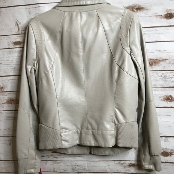 Xhilaration Cream Faux Leather Jacket - Picture 2 of 8